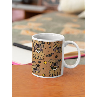 Cute Brown Bulldog Pattern Personalized Gift Koffiemok