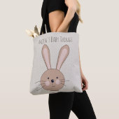 Cute Brown Bunny Beige Stippen Personalized Draagtas (Dichtbij)