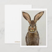 Cute Brown Bunny Note card - Original artwork Kaart (Voorkant / Achterkant)