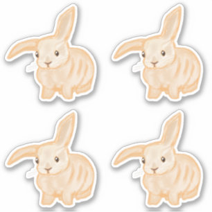 Cute Brown Bunny Rabbit - 4x cut-out. Sticker