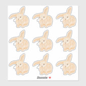 Cute Brown Bunny Rabbit - 9x cut-out. Sticker (Vel)