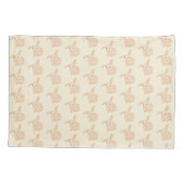 Cute Brown Bunny Rabbit - transparant op beige. Kussensloop (Achterkant)