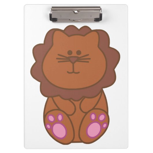 Cute Brown Cartoony Lion Klembord (Voorkant)