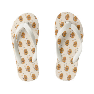 Cute brown cat kinder teenslippers
