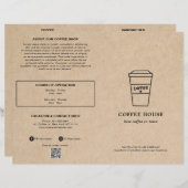 Cute Brown Coffee Cup Coffee Shop Menu (Voorkant / Achterkant)