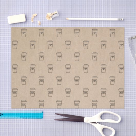 Cute Brown Coffee Cup Coffee Shop Tissuepapier (Craft)