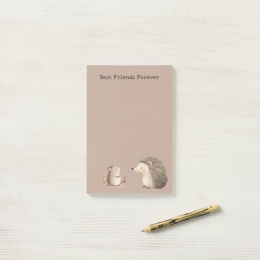 Cute Brown Cream Hedgehog Mouse Appreciation Post-it® Notes (Op bureau)