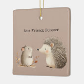 Cute Brown Cream Hedgehog Mouse Keramisch Ornament (Links)