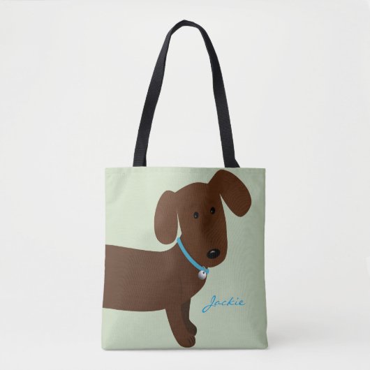 Cute Brown Doxy voor- en achterontwerp Tote Bag (Voorkant)