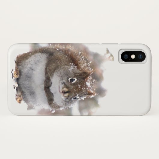 Cute Brown Écureuil blanc Animal iPhone X Coque (Dos (Horizontal))
