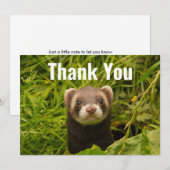 Cute Brown Ferret in de Grass Bedankkaart (Voorkant / Achterkant)