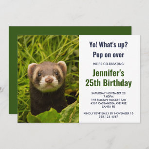 Cute Brown Ferret in de Grass Kaart