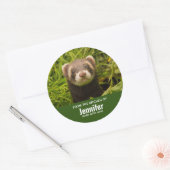 Cute Brown Ferret in de Grass Kitchen Ronde Sticker (Envelop)