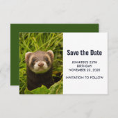 Cute Brown Ferret in de Grass Save The Date (Voorkant / Achterkant)