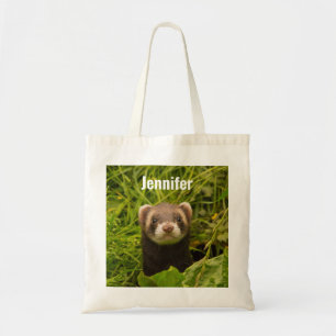Cute Brown Ferret in de Grass Tote Bag