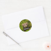 Cute Brown Ferret in the Grass Dank u Ronde Sticker (Envelop)
