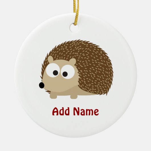 Cute Brown Hedegel Keramisch Ornament (Voorkant)