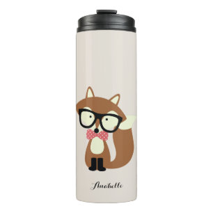 Cute Brown Hipster Fox Thermosbeker