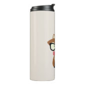 Cute Brown Hipster Fox Thermosbeker (Gedraaid links)