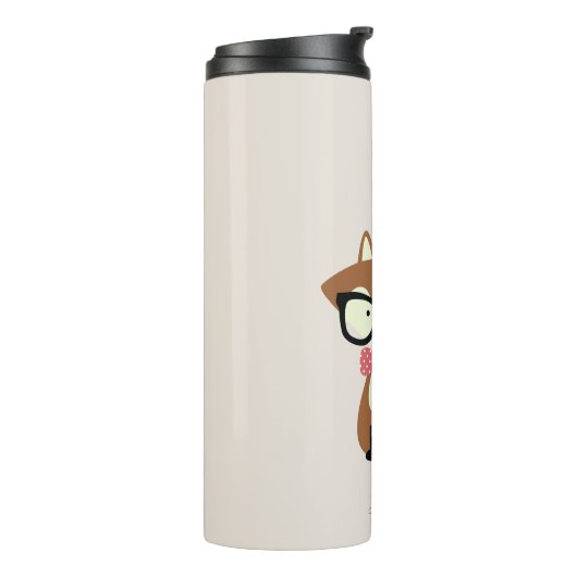 Cute Brown Hipster Fox Thermosbeker (Gedraaid links)