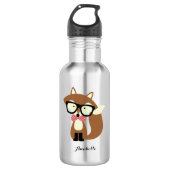 Cute Brown Hipster Fox Waterfles (Voorkant)