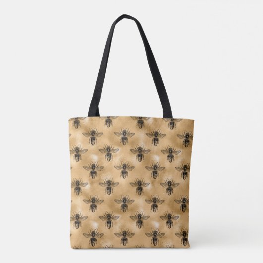 Cute  Brown Honey Bee Pattern Draagtas (Achterkant)