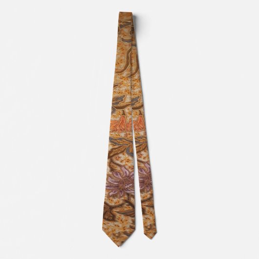 Cute  Brown Java Ethnic Batik Patroon Stropdas (Voorkant)