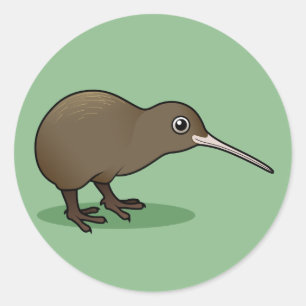 Cute Brown Kiwi uit Nieuw-Zeeland Ronde Sticker