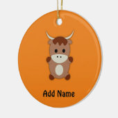 Cute Brown Koe Keramisch Ornament (Links)
