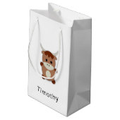 Cute Brown Koe Klein Cadeauzakje (Achterkant Gekanteld)