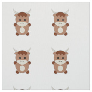 Cute Brown Koe Stof