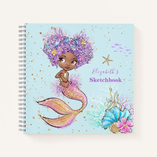 Cute Brown Mermaid Notitieboek (Voorkant)