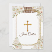 Cute Brown Mexican Boy Horse Baptisme Kaart (Achterkant)