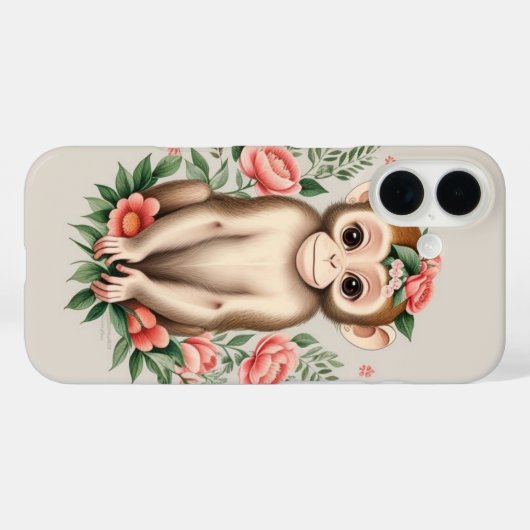 Cute Brown Monkey Case-Mate iPhone Case (Achterkant (horizontaal))