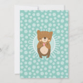 Cute Brown Ours Bébé Sprinkle Invitation Neutral (Dos)
