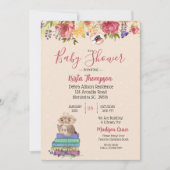 Cute Brown Owl Baby shower Invitation (Devant)