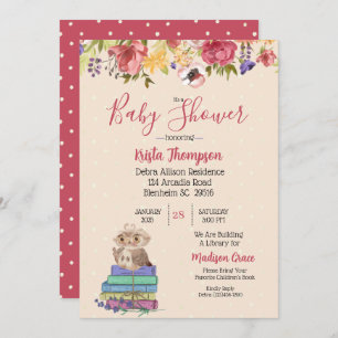 Cute Brown Owl Baby shower Invitation Kaart