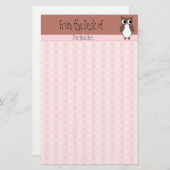 Cute Brown Owl Custom Briefpapier (Voorkant / Achterkant)