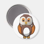 Cute Brown Owl Magneet (Voorkant / Achterkant)