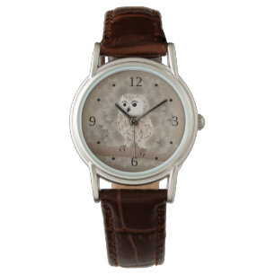 Cute Brown Owl Numbers Horloge
