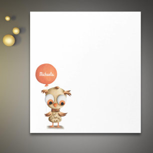 Cute Brown Owl Personalized Notitieblok