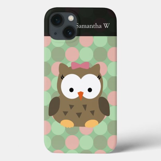 Cute Brown Owl w/roze Bow Case-Mate iPhone Case (Achterkant)