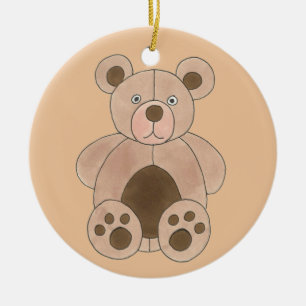 Cute Brown Plush Speelgoed Teddy Bear Stuffed Anim Keramisch Ornament