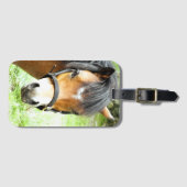 CUTE BROWN PONY BAGAGELABEL (Voorkant (horizontaal))