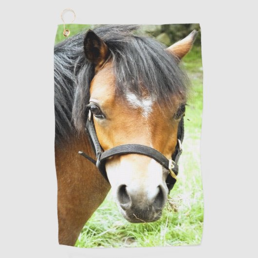 CUTE BROWN PONY GOLFHANDDOEK (Voorkant)
