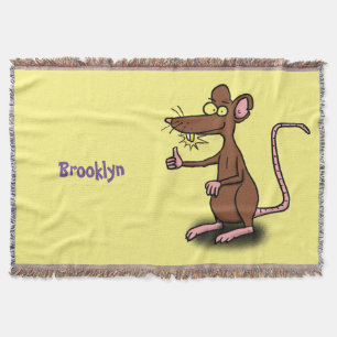 Cute brown rat duikt op cartoon deken
