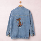 Cute brown rat duikt op cartoon denim jacket (Hangar)