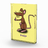 Cute brown rat duikt op cartoon fotoblokken (Rechts)