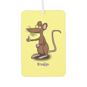Cute brown rat duikt op cartoon luchtverfrisser