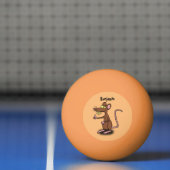 Cute brown rat duikt op cartoon pingpongballen (Net)